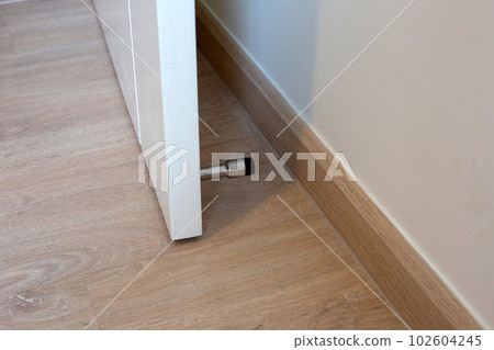 White door with door stopper 102604245