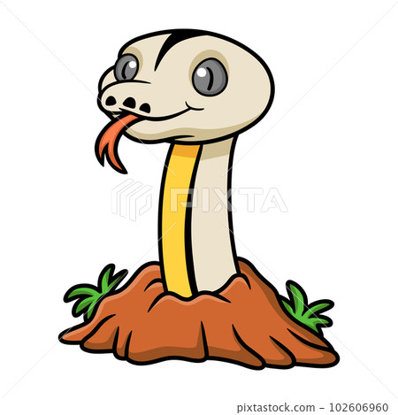 Cute reticulated motley tiger platinum cartoon out from hole 102606960