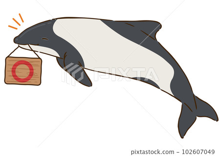 White-backed dolphin with a circle mark 102607049