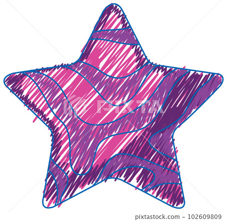 Star pencil colour child scribble style Star pencil colour child scribble style 102609809