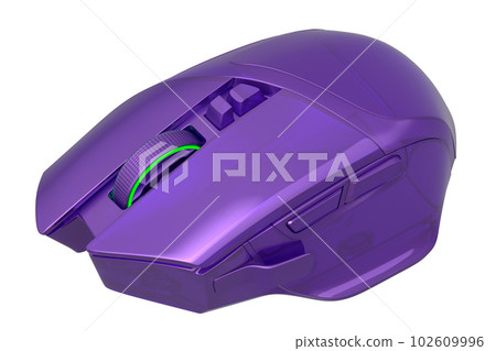 Wireless gaming computer mouse in trendy style glassmorphism or frosted glass 102609996