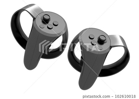 Virtual reality controllers for online gaming with metallic chrome texture 102610018