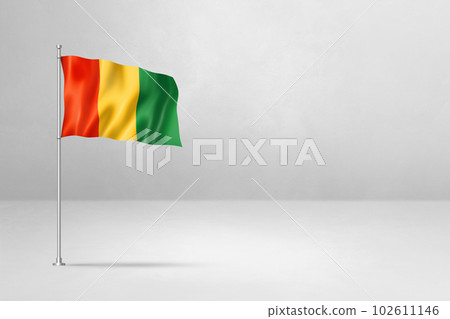 Guinean flag isolated on white concrete wall background 102611146