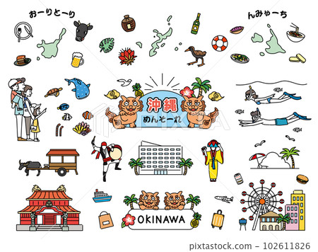 沖繩旅遊插畫素材 102611826