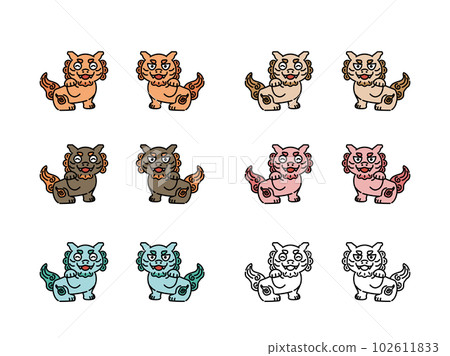 Illustration of an inviting Shisa 102611833