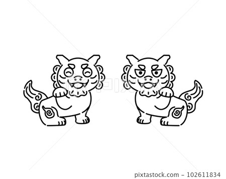 Illustration of an inviting Shisa Illustration of an inviting Shisa 102611834