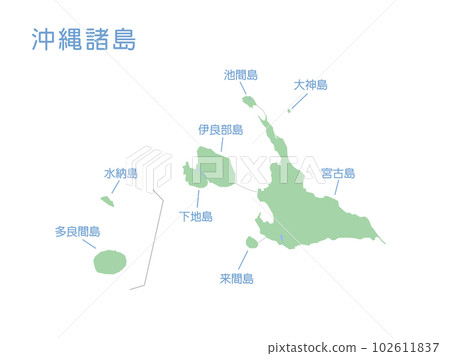 沖繩群島地圖 宮古島 - 多良間島 沖繩群島地圖 宮古島 - 多良間島 102611837
