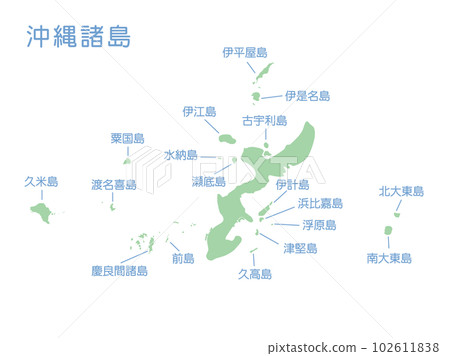 Okinawa islands map illustration Okinawa islands map illustration 102611838