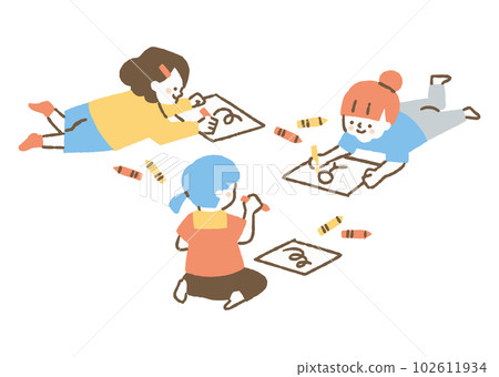 Girl drawing _ color 102611934