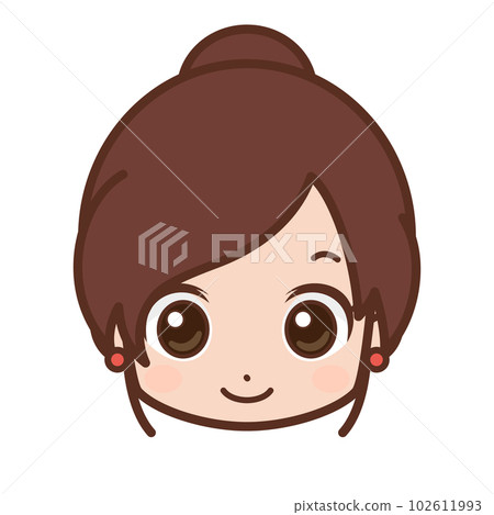 人臉/面部表情圖標（微笑/微笑）/女性/年輕[3] 102611993