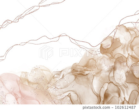 Beige and gold abstract background of marble liquid alcohol ink watercolor art painting. texture art Beige and gold abstract background of marble liquid alcohol ink watercolor art painting. texture art 102612487