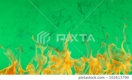 Fire flames isolated on green screen background Fire flames isolated on green screen background 102613790