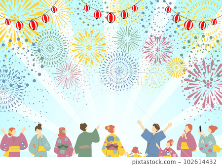 People who enjoy the fireworks display People who enjoy the fireworks display 102614432