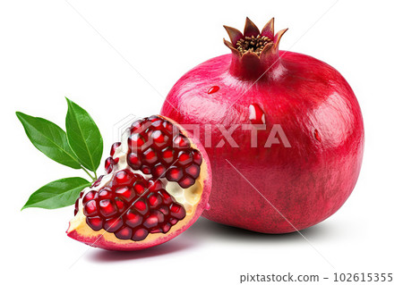 Juicy Pomegranate on isolate White Background. created with Generative AI 102615355