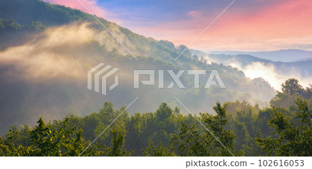 summer mountains on a cloudy sunrise. travel background summer mountains on a cloudy sunrise. travel background 102616053