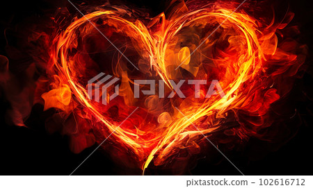 Burning heart graphic design "AI generated image" Burning heart graphic design "AI generated image" 102616712