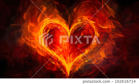 Burning heart graphic design "AI generated image" Burning heart graphic design "AI generated image" 102616714