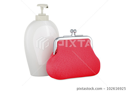 Soap bottle dispenser with coin purse. 3D rendering 102616925