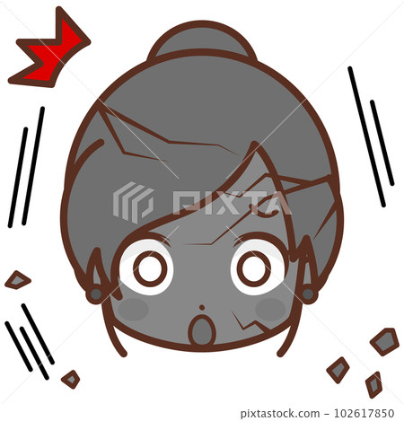Face / facial expression icon (petrification / despair / shock) / female / young [3] 102617850