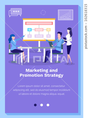 Marketing, internet advertising and promotion strategy. Website landing page template concept 102618315