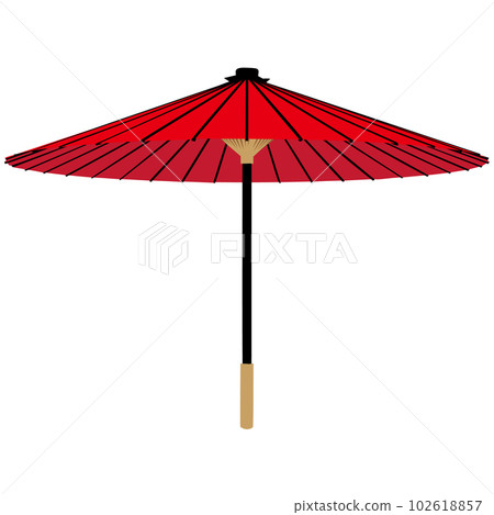 紅色日本傘的插圖素材 紅色日本傘的插圖素材 102618857