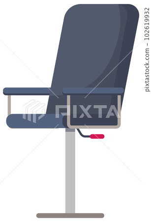 Office chair flat design. Vector icon comfortable fashionable chair on wheels isolated on white Office chair flat design. Vector icon comfortable fashionable chair on wheels isolated on white 102619932
