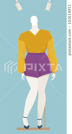 Vector design of a mannequin for women s clothes. Female figure fashion clothing store equipment Vector design of a mannequin for women s clothes. Female figure fashion clothing store equipment 102619951