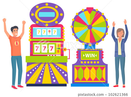 People Laying Bets and Gambling, Slot Machine People Laying Bets and Gambling, Slot Machine 102621366