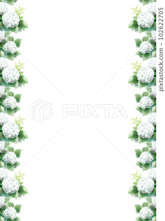Analog watercolor white hydrangea frame 102622705