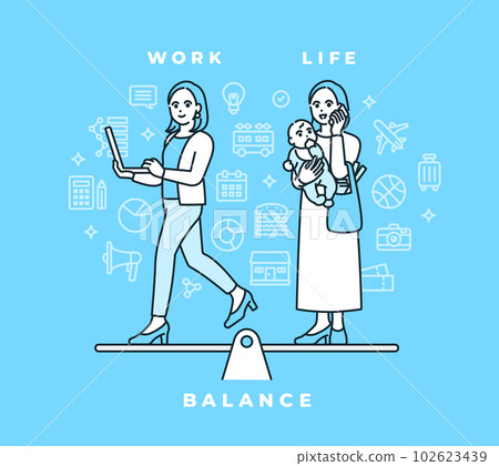 Work lively at work, and cherish time with family in private life. A woman who leads a balanced life. Work lively at work, and cherish time with family in private life. A woman who leads a balanced life. 102623439