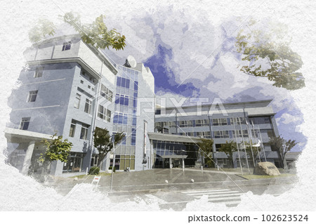 水彩風格 Shido Sanuki 市政廳 香川縣贊岐市 水彩風格 Shido Sanuki 市政廳 香川縣贊岐市 102623524