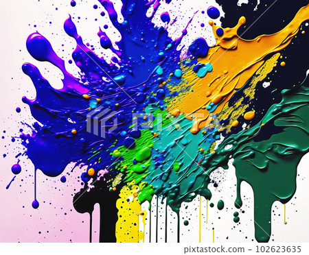 Flowing down the colorful paint 102623635