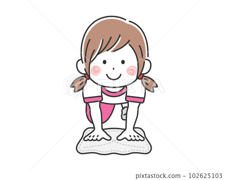 一個女孩做抹布的插圖 一個女孩做抹布的插圖 102625103