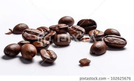 Coffee Beans Isolated on White Background. Ai Generated 102625676