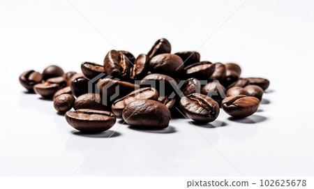 Coffee Beans Isolated on White Background. Ai Generated Coffee Beans Isolated on White Background. Ai Generated 102625678