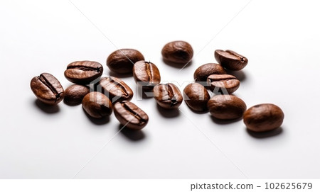 Coffee Beans Isolated on White Background. Ai Generated Coffee Beans Isolated on White Background. Ai Generated 102625679