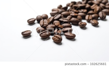 Coffee Beans Isolated on White Background. Ai Generated Coffee Beans Isolated on White Background. Ai Generated 102625681