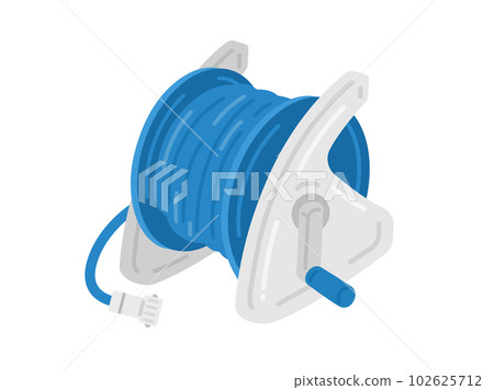 Illustration of a blue hose reel Illustration of a blue hose reel 102625712