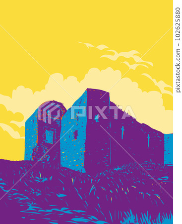 Ballymoon Castle Muine Bheag in County Carlow Ireland WPA Art Deco Poster 102625880