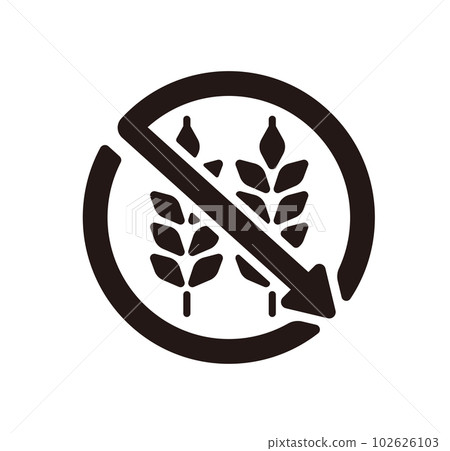 碳水化合物限制/食物短缺矢量圖標說明 102626103