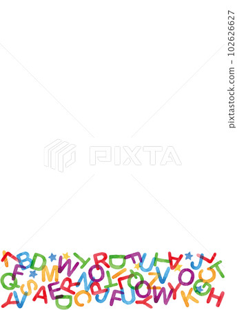 Alphabet watercolor colorful frame A4 vertical 102626627