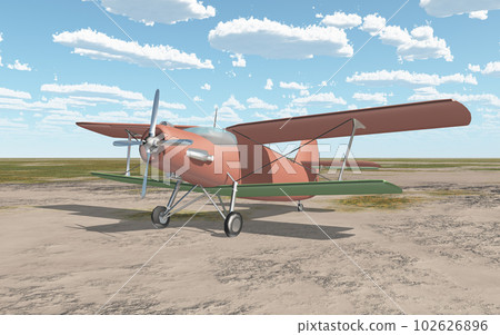 Single engine biplane airplane 102626896