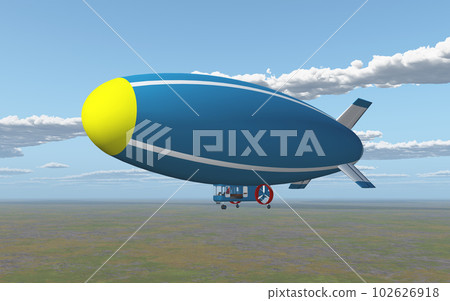 Airship over a landscape Airship over a landscape 102626918