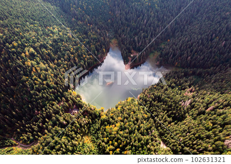 Aerial view of wild Lake Synevir 102631321