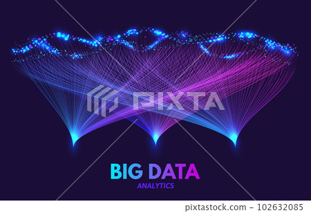 Big data sort. Complex database information sorting visualization, digital analytics or social network connections abstract vector concept illustration 102632085