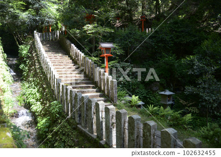 京都市左京區吉倉稻荷神社的參道，翠綠的鞍馬寺 102632455