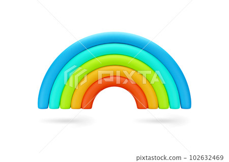 3D Cartoon Colorful Rainbow Isolated on White Background. 3D Weather Icon. Vector Illustration of 3d Render in minimal style. 3D Cartoon Colorful Rainbow Isolated on White Background. 3D Weather Icon. Vector Illustration of 3d Render in minimal style. 102632469
