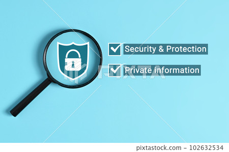 User with privacy security and encryption, Cybersecurity concept User with privacy security and encryption, Cybersecurity concept 102632534