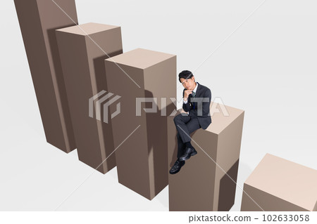一個患有抑鬱症的男性商人的形象 102633058