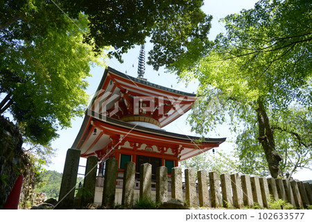 Kurama-dera Tahoto pagoda in fresh greenery, Sakyo-ku, Kyoto Kurama-dera Tahoto pagoda in fresh greenery, Sakyo-ku, Kyoto 102633577
